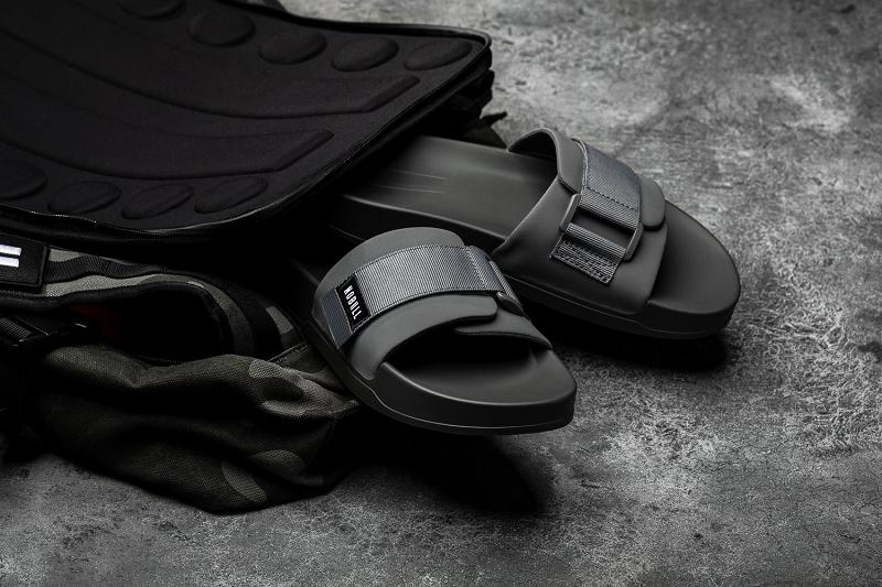 Men's Nobull Adjustable Slides Black | SG P2146J